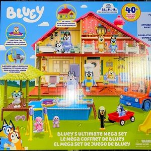 Bluey's Ultimate Mega Set 40+ Pieces, 14 Characters House Pool Playground